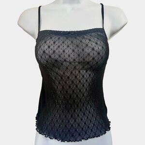 Warners | Intimates | VTG 90s / Y2K | Sheer Black Lace | Camisole | Top